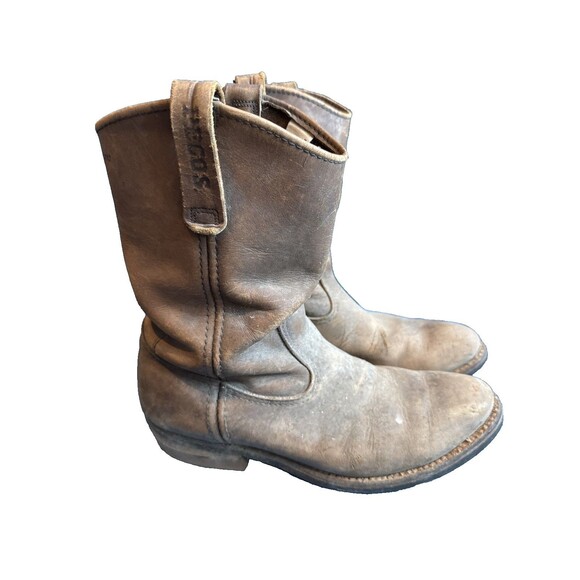 Red Wing 1097 Pecos Leather Work Boots USA Size 8.5D 80's Trashed Distressed - Picture 1 of 15